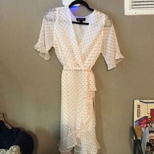 Jonathan Martin polka dot dress with waist tie